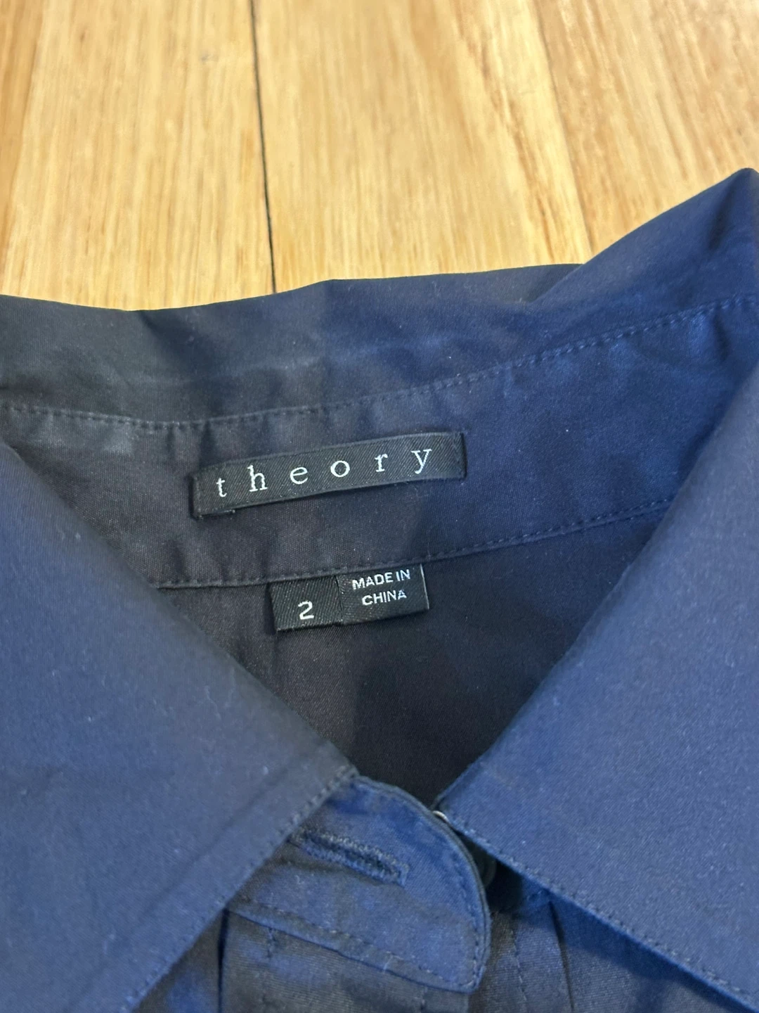 Theory Black Cotton Blend Shirt Dress Size 2 - photo 2