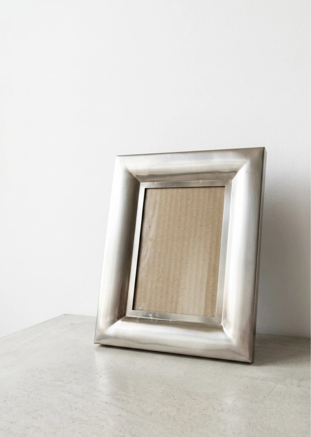 Sicura Wide Curve Brushed Silver Metal Frame