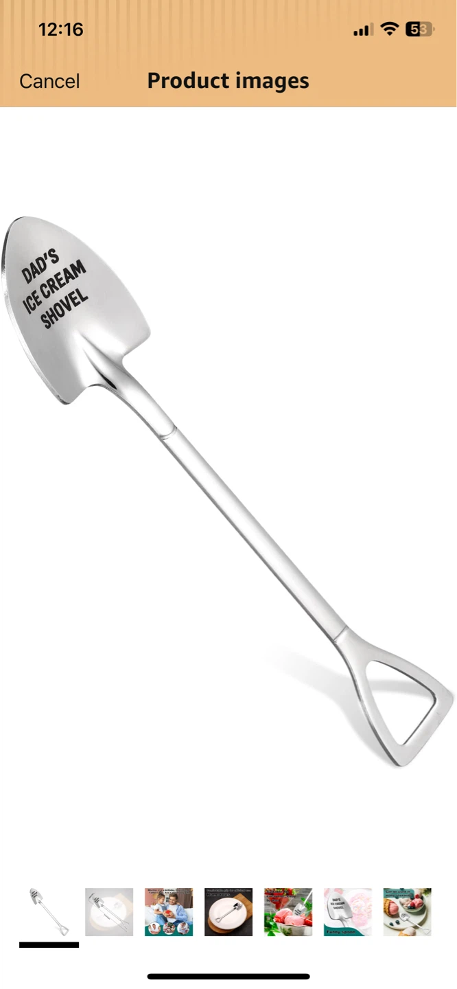 NEW! Dad's Ice Cream Shovel Stainless Steel Spoon - photo 2