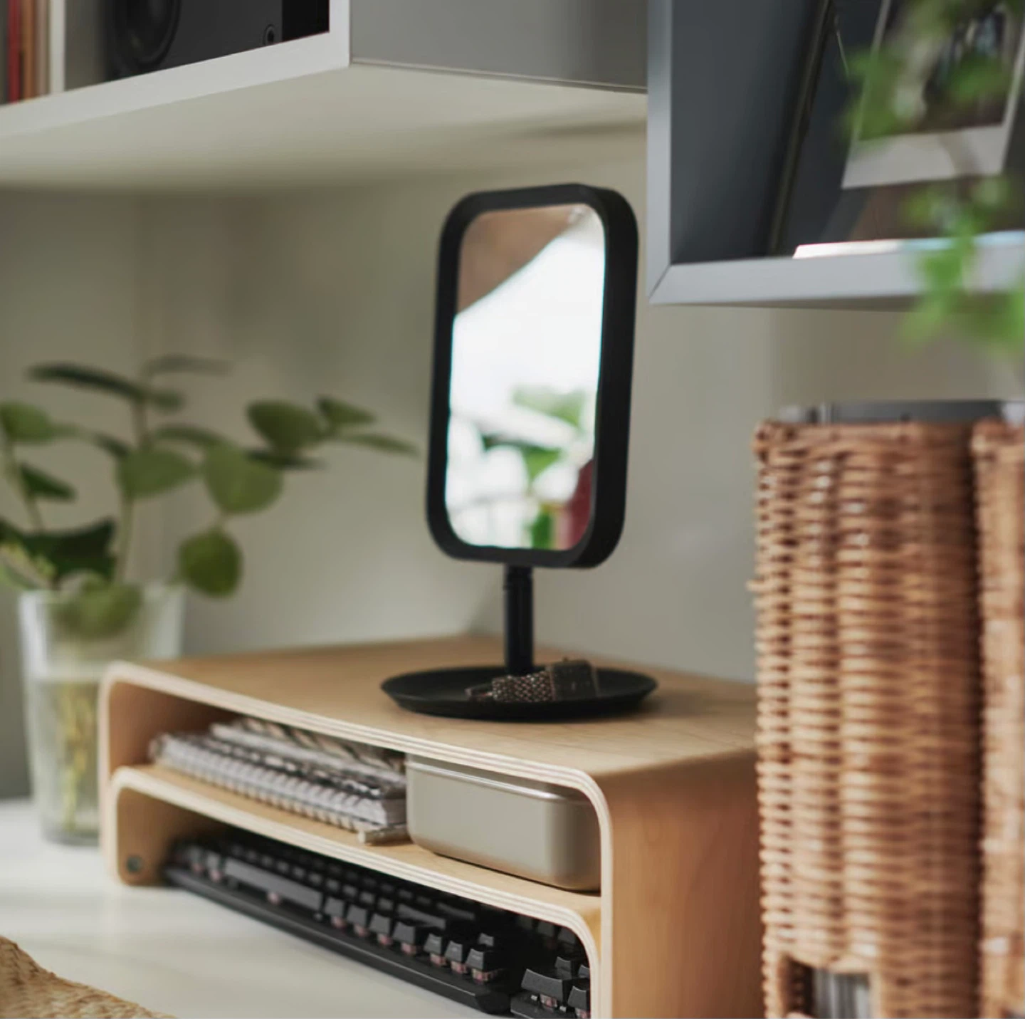 IKEA LINDBYN Table Mirror, Black, 14x27 cm - photo 2