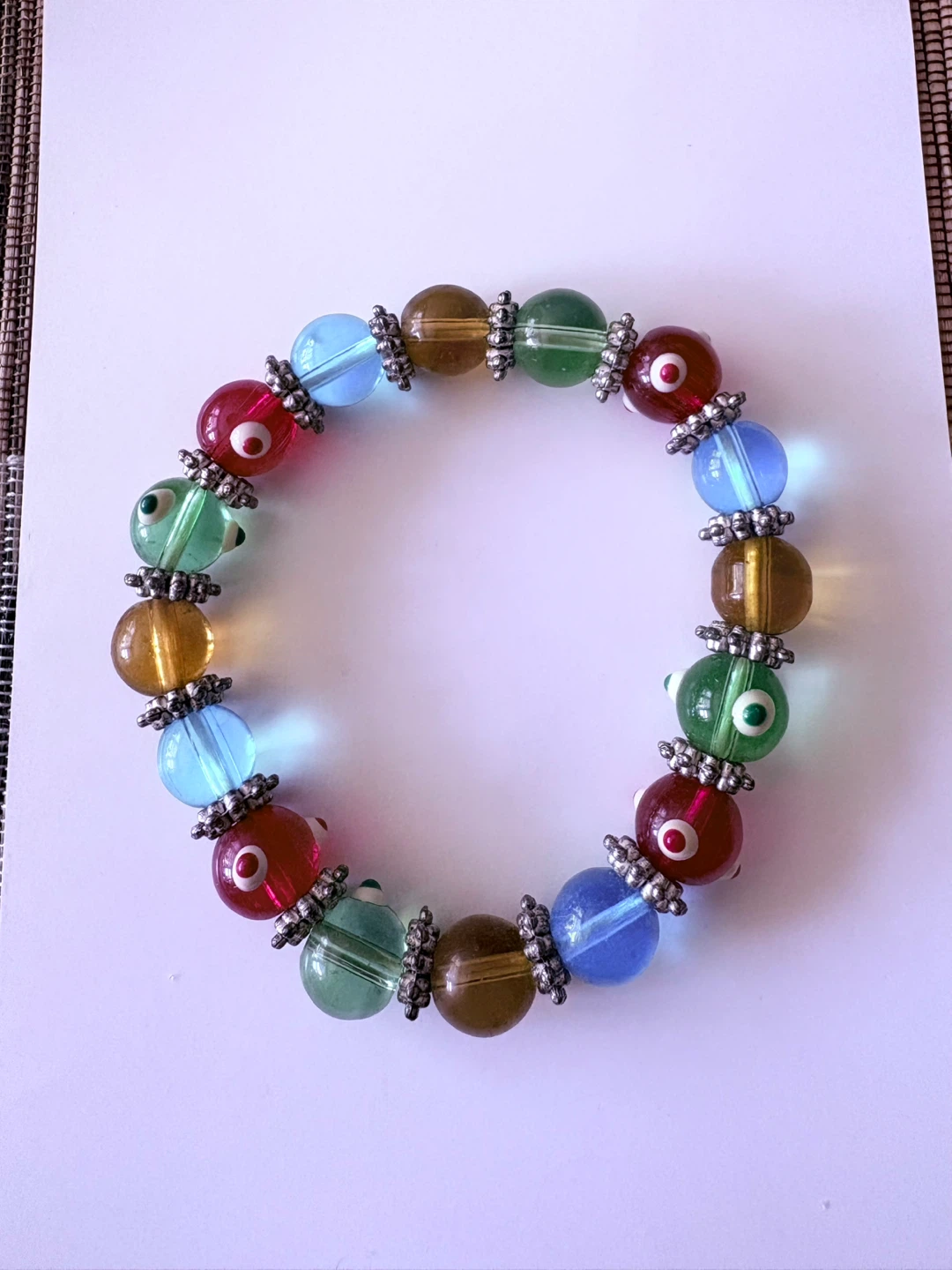Colorful Beaded Bracelet with Googly Eyes