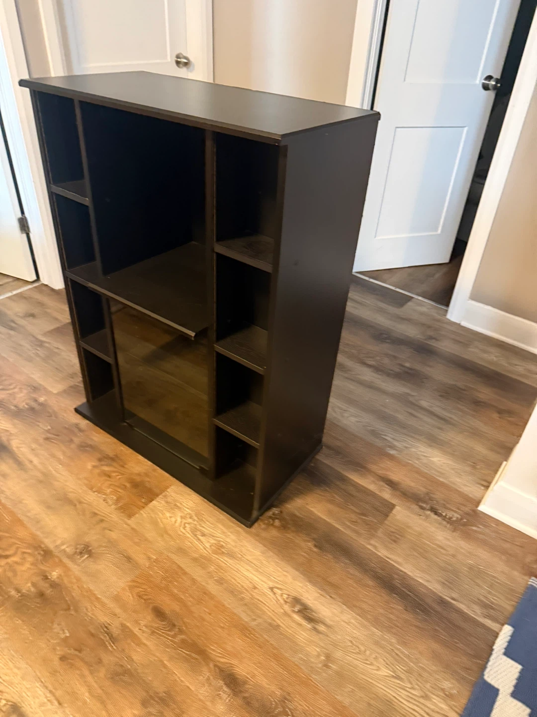 Black bookshelf with glass door - photo 2