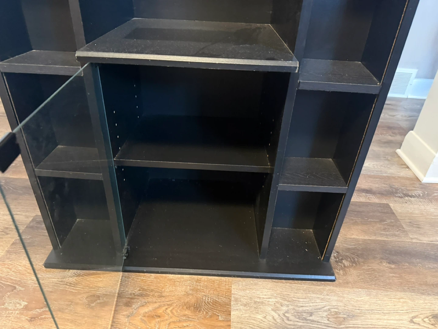 Black bookshelf with glass door - photo 5