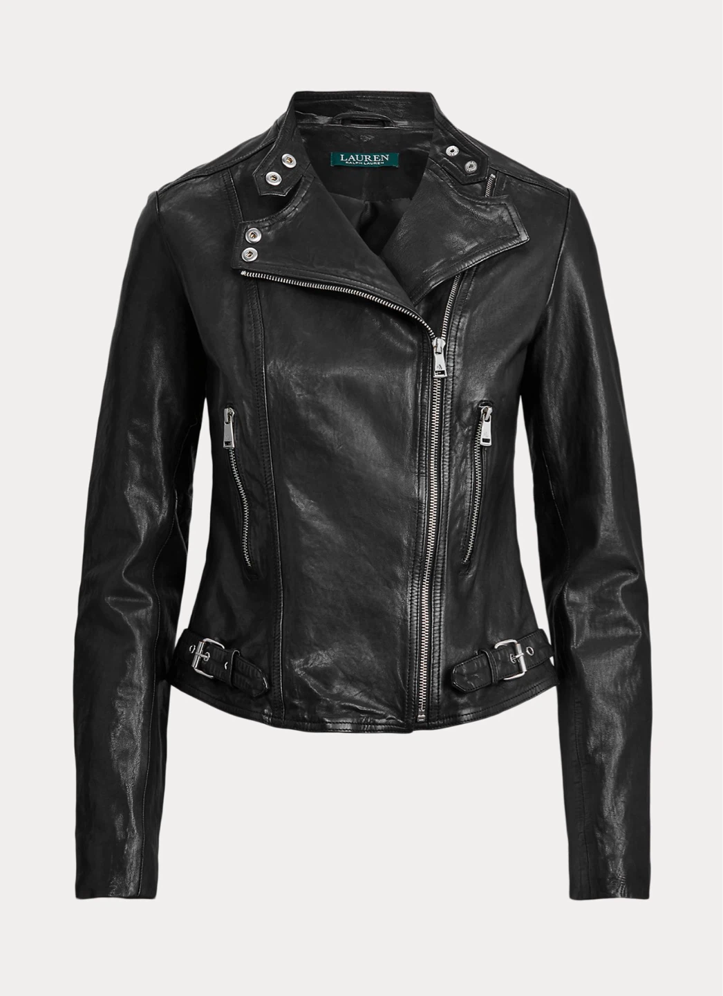 Ralph Lauren Burnished Leather Moto Jacket – Size 4 – Brand New