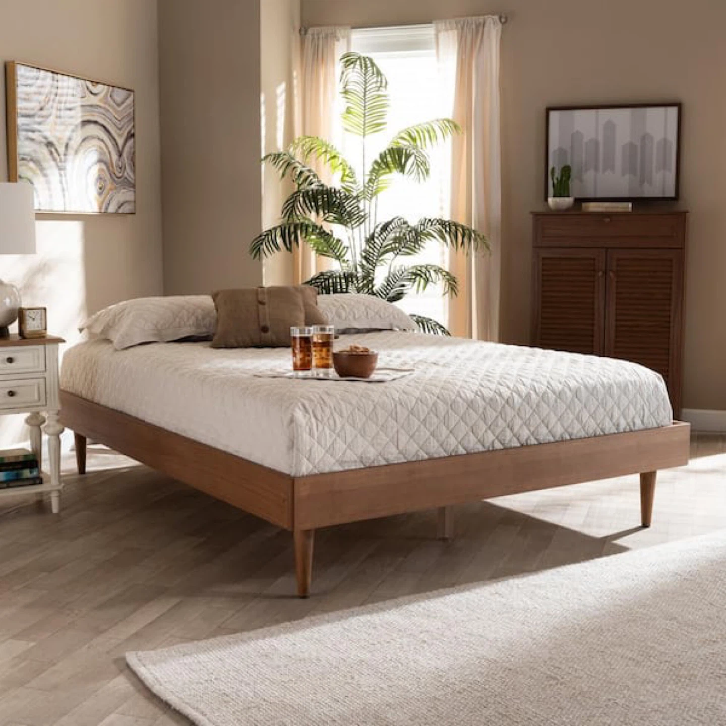 New King Size Desi Artisanal Wood Mid Century Modern Bed - photo 5