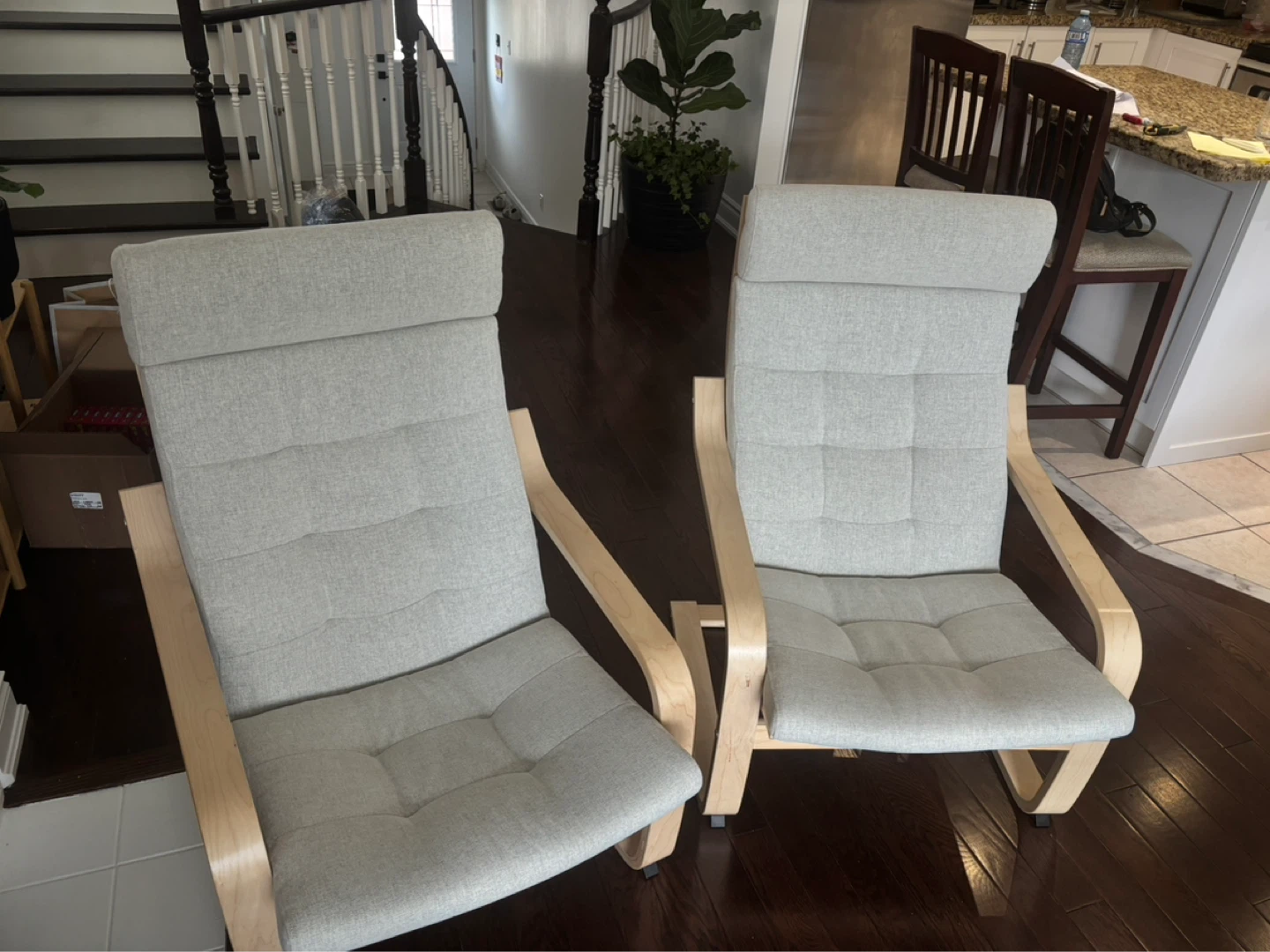 IKEA POÄNG Armchairs (2) - Light