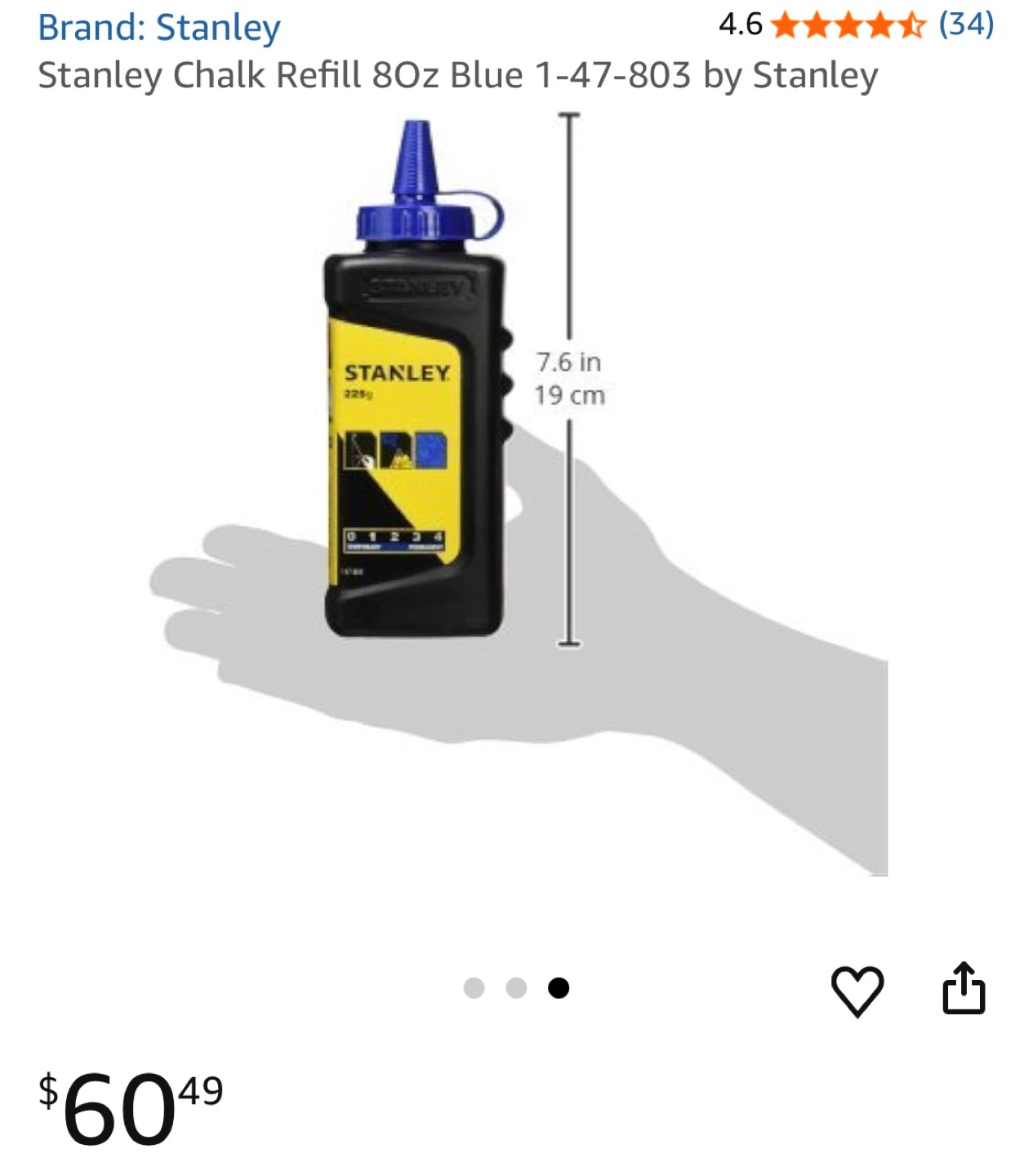 Stanley Chalk Refill 8 oz Blue 1-47-803
