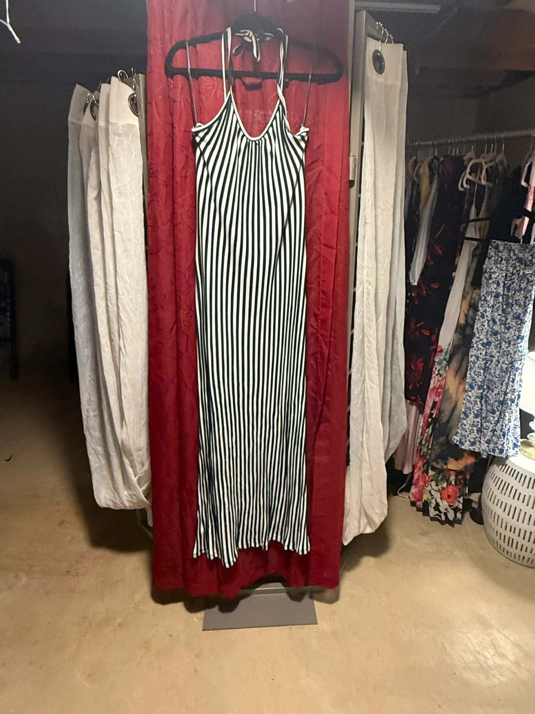 Akira Chicago Red Label Striped Maxi Dress - Size M - photo 2