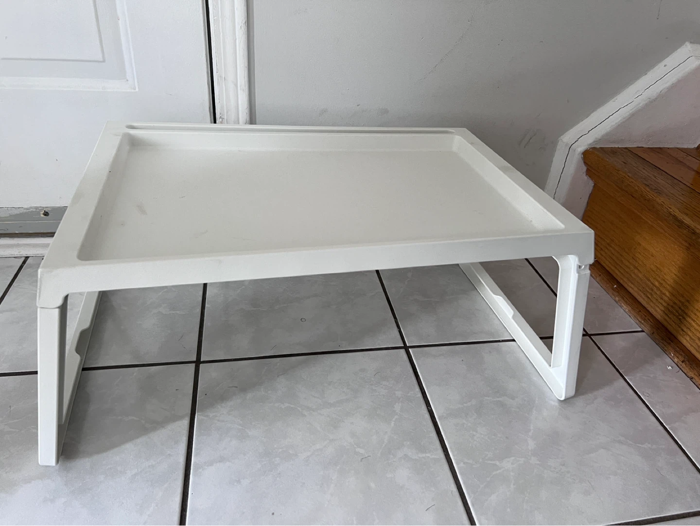 White Serving Tray Table - photo 2