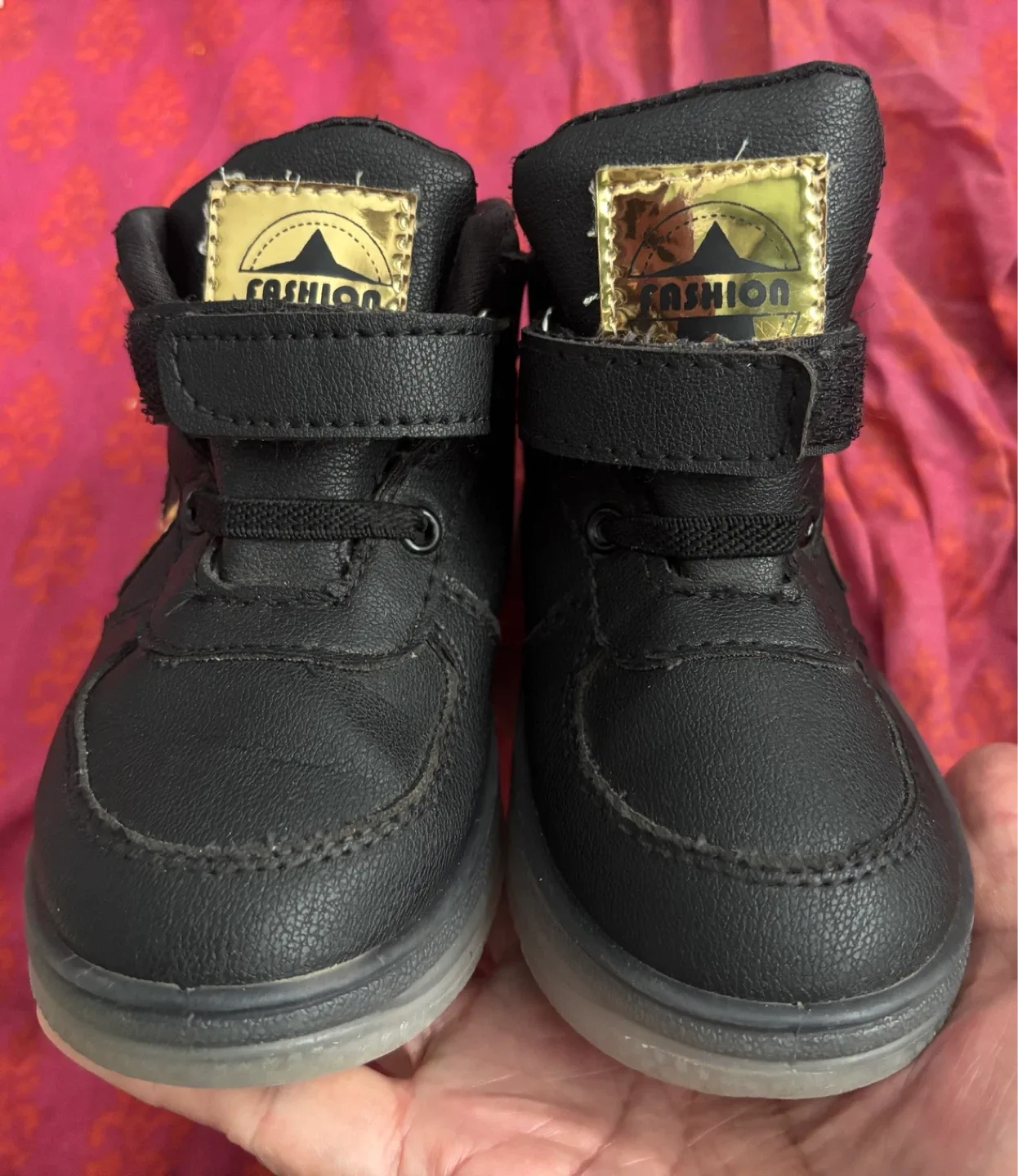 Kids Black & Gold "Fashion" High-Top Sneakers - Size 10 - photo 2