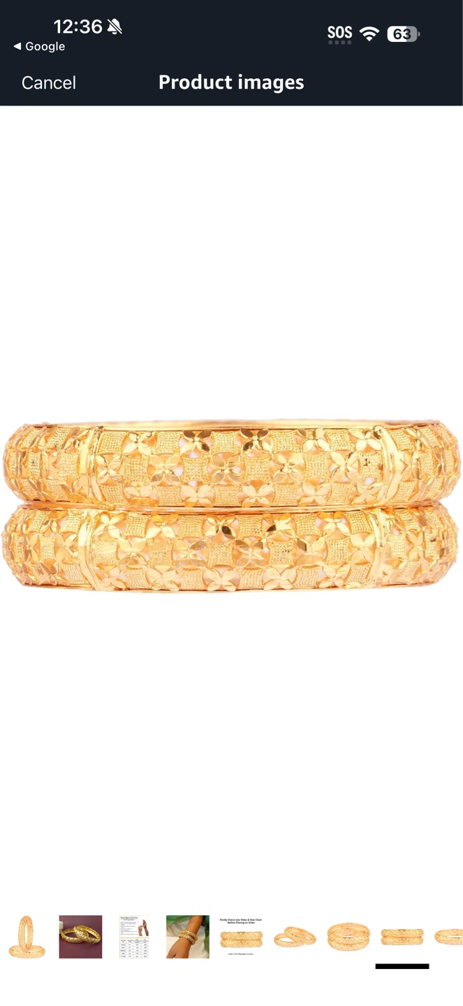 Gold Tone Bangles (2 pcs)