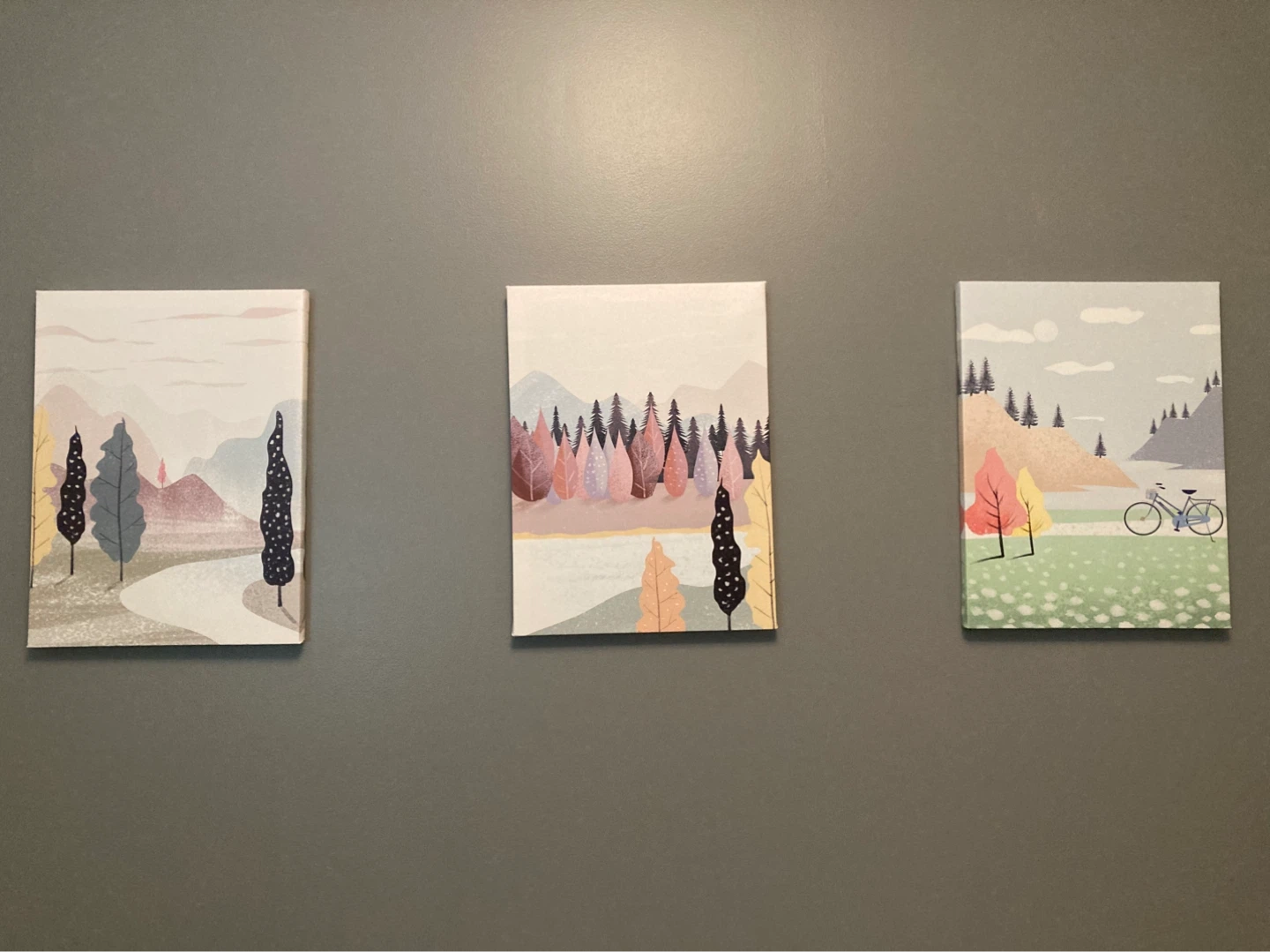 Set of 3 Canvas Wall Art Prints - Nature Landscape