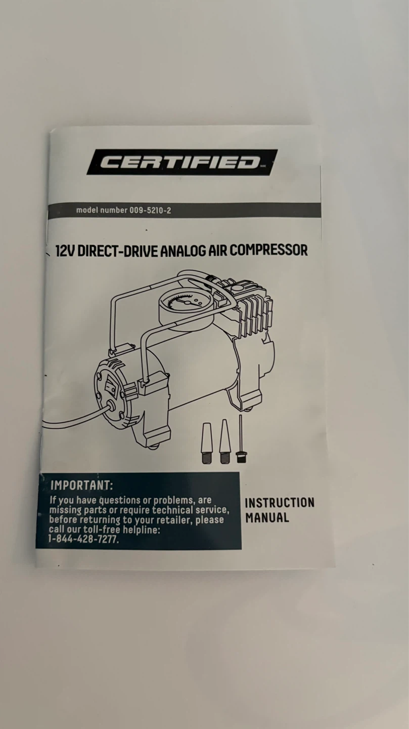 CERTIFIED 12V Direct-Drive Analog Air Compressor - photo 4