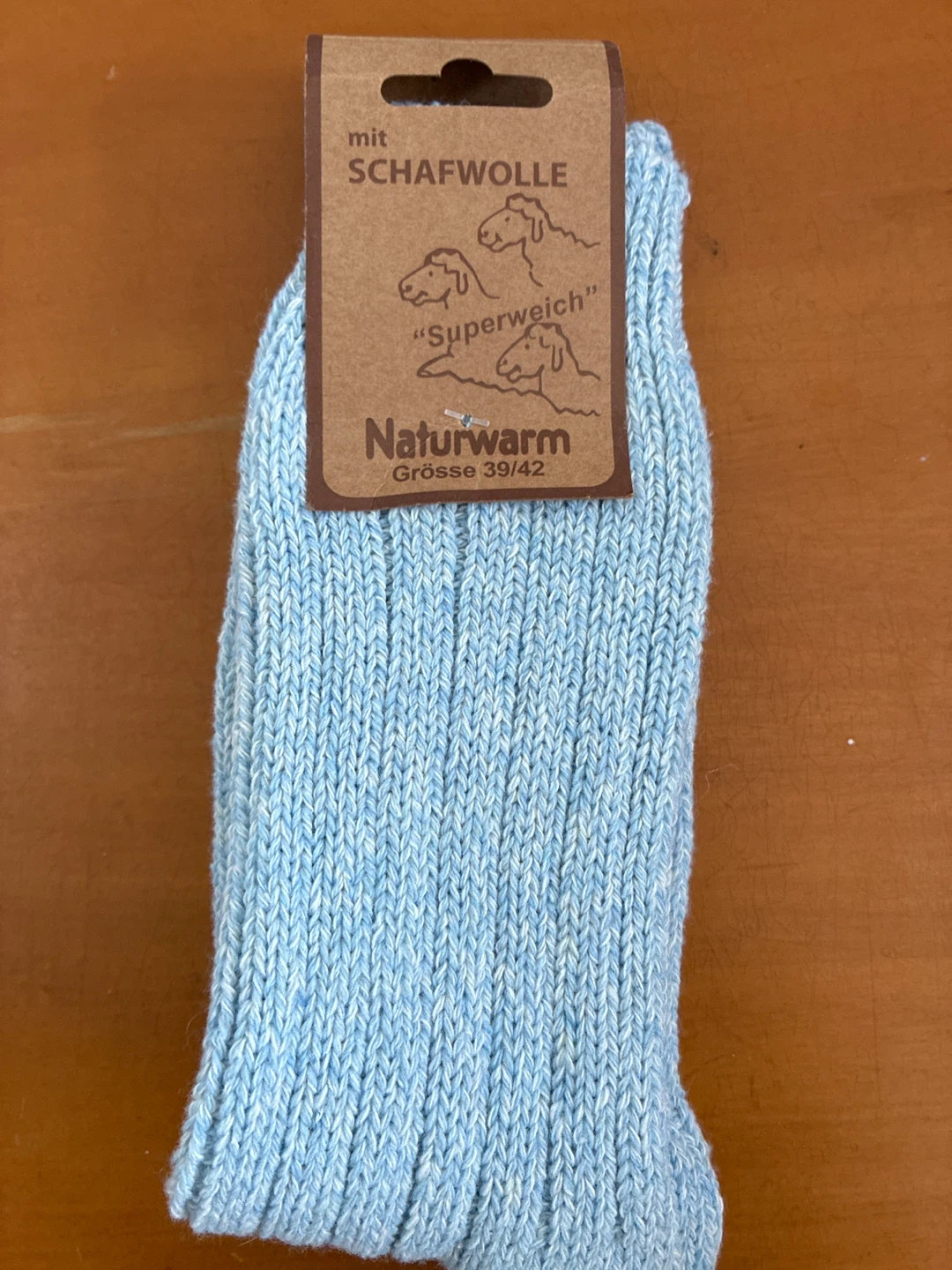 Naturwarm Light Blue Wool Socks - Size 39/42