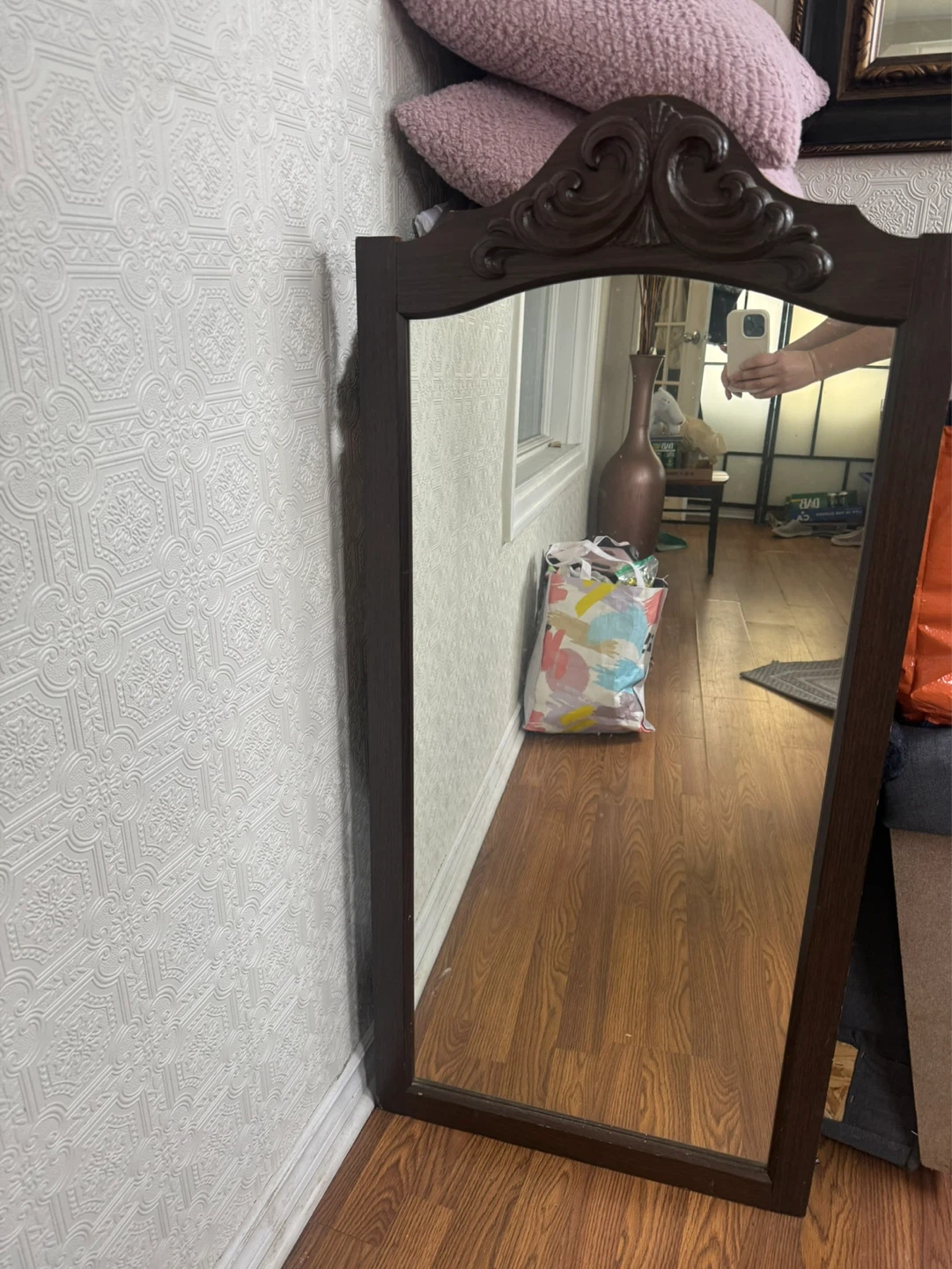 Moving SALE - Dark Wood Framed Standing Mirror
