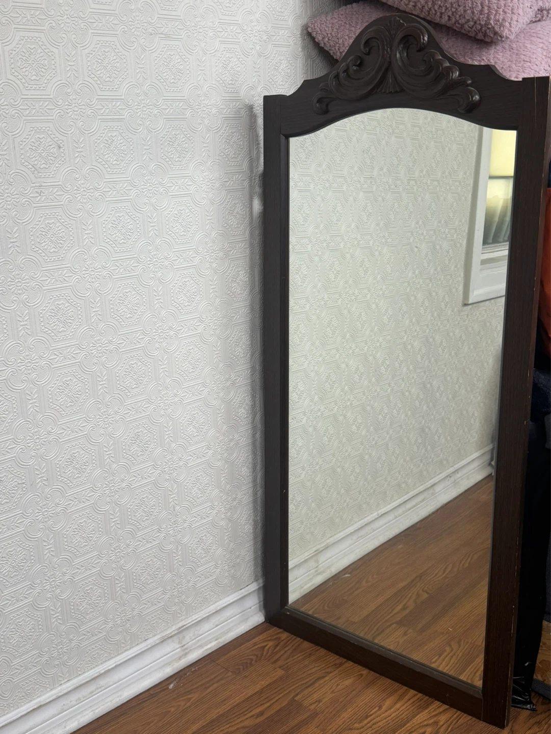 Moving SALE - Dark Wood Framed Standing Mirror - photo 2