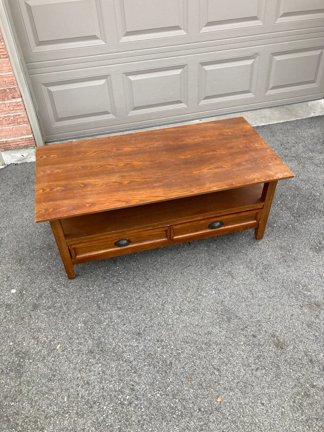 Wooden Coffee Table with Two Drawers - photo 2