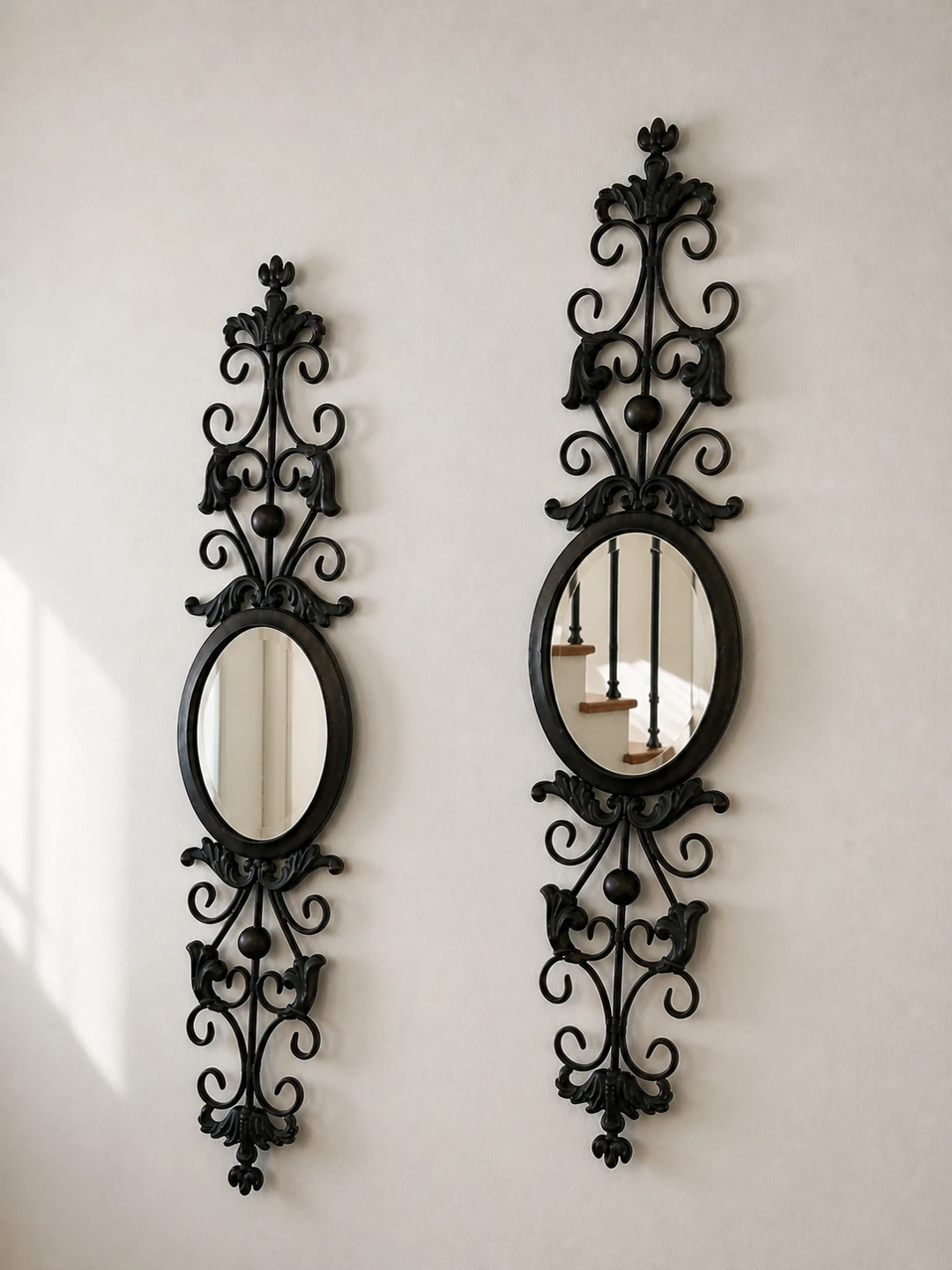 Elegant Wall Mirrors Set of 2 – Metal Frame (25”)