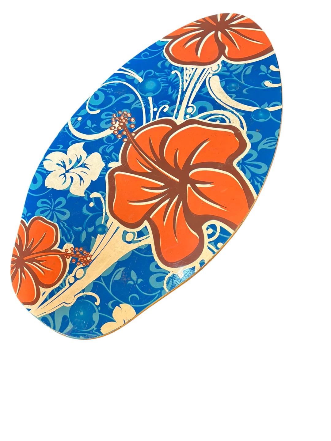 Vintage Wooden Surfboard / Balance Board with Tropical Design - photo 2