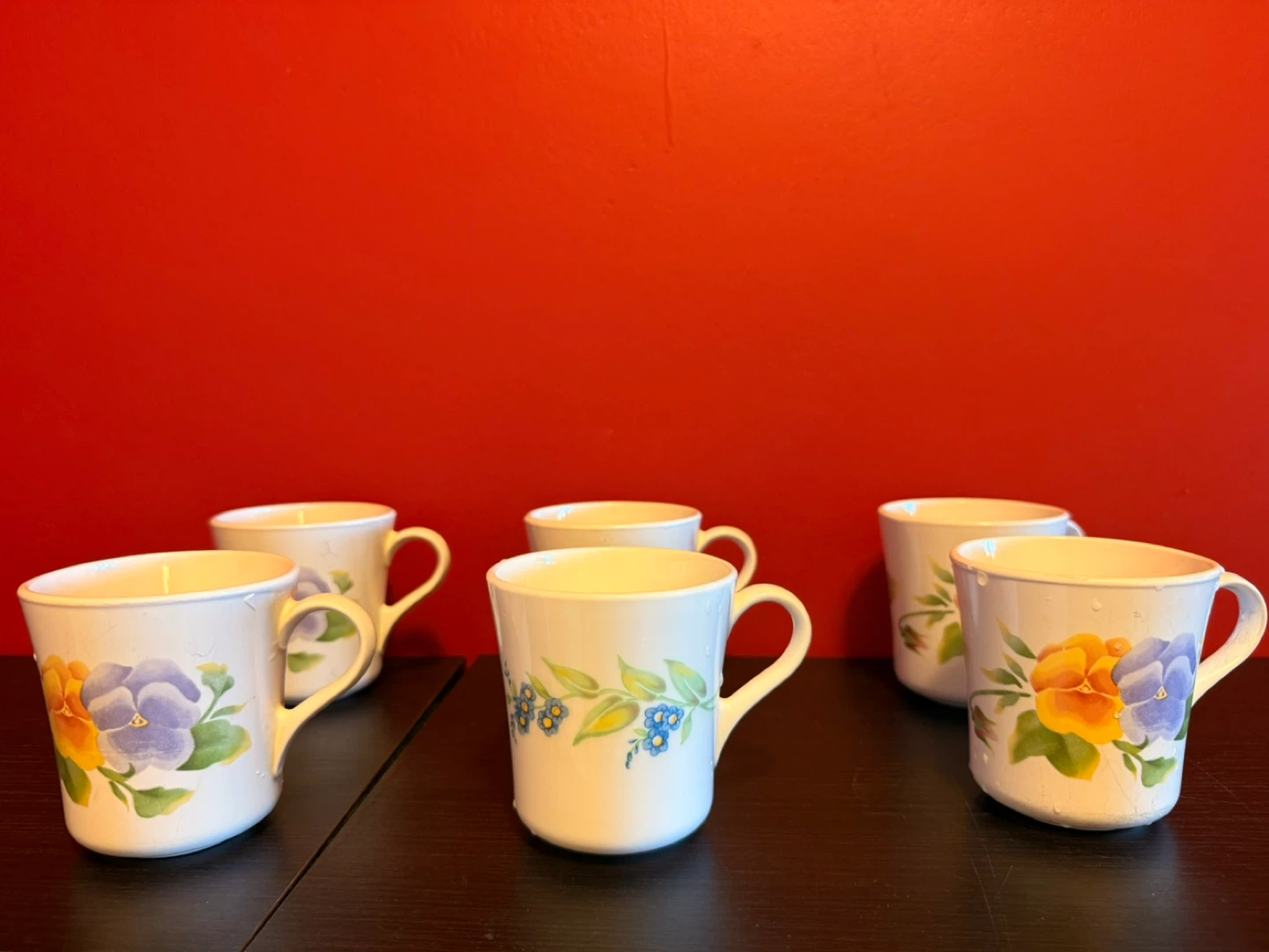 Set of 6 Floral Mugs