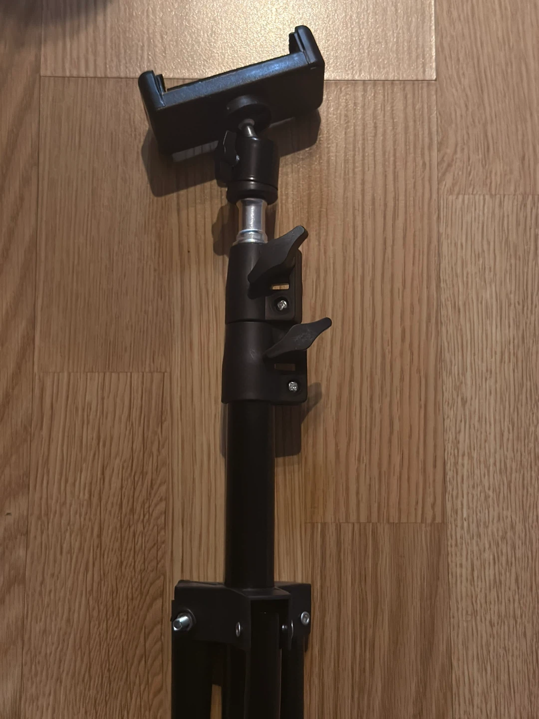 Universal Black Adjustable Tripod Stand with Phone Holder Clip - photo 2