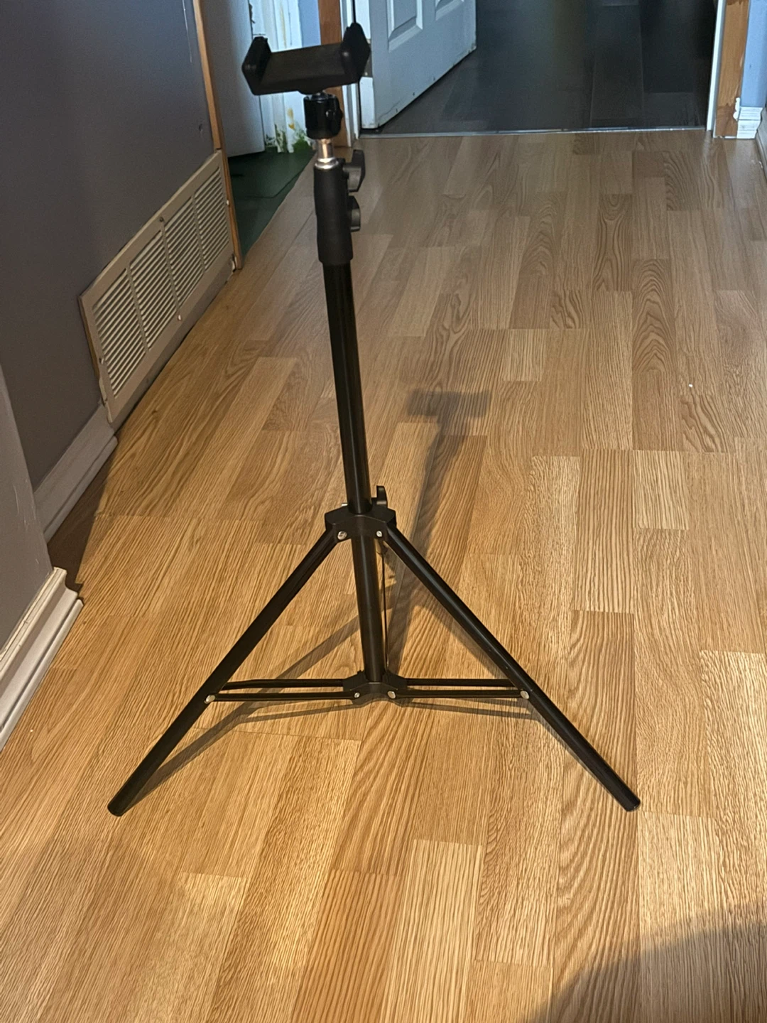 Universal Black Adjustable Tripod Stand with Phone Holder Clip - photo 3