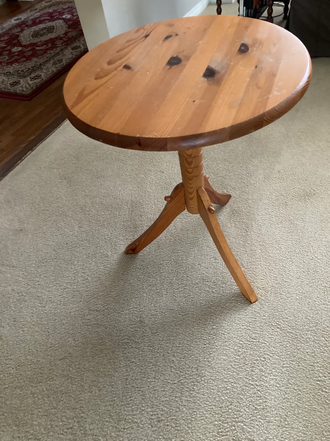 Wooden Round Accent Table - photo 2