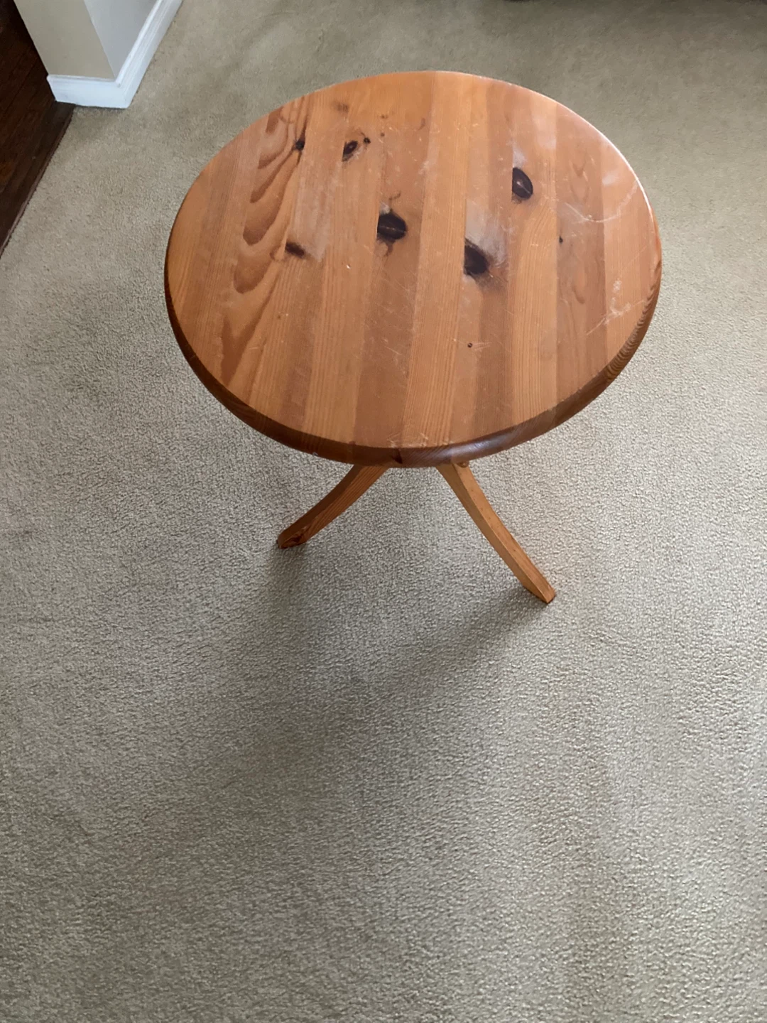 Wooden Round Accent Table