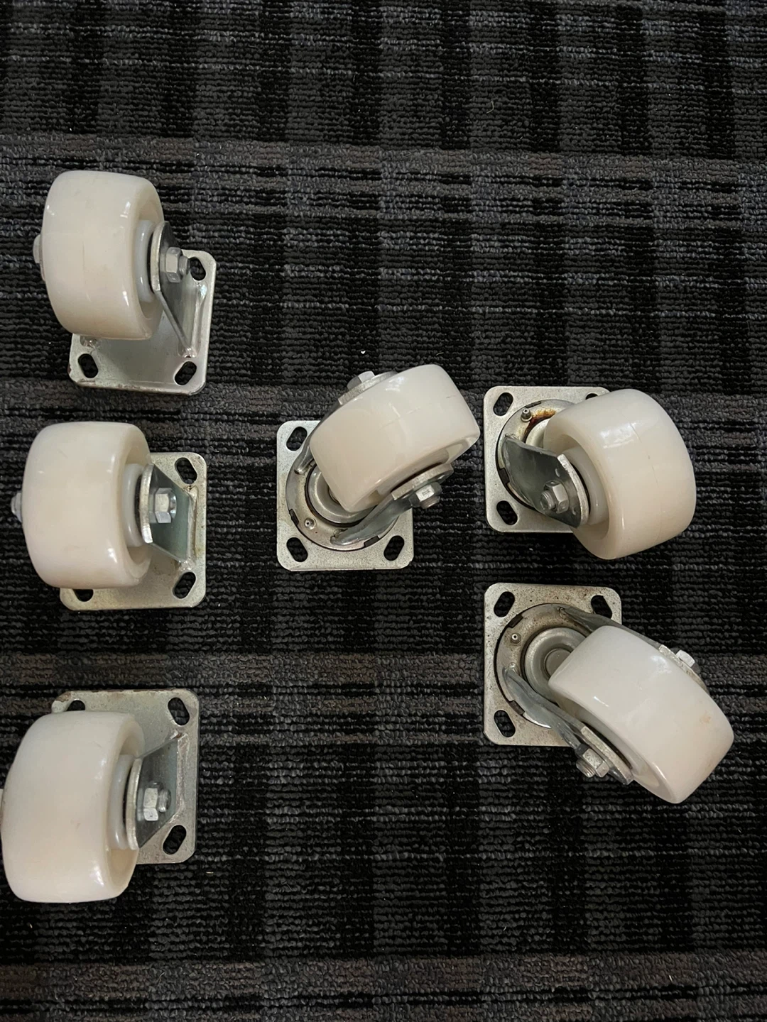 Set of 6 White Caster Wheels