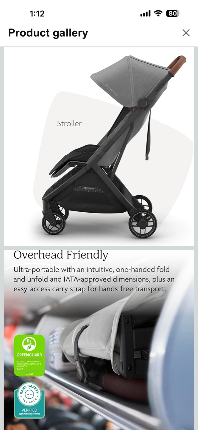 UPPAbaby Minu V3 Travel Stroller - Greyson - photo 3