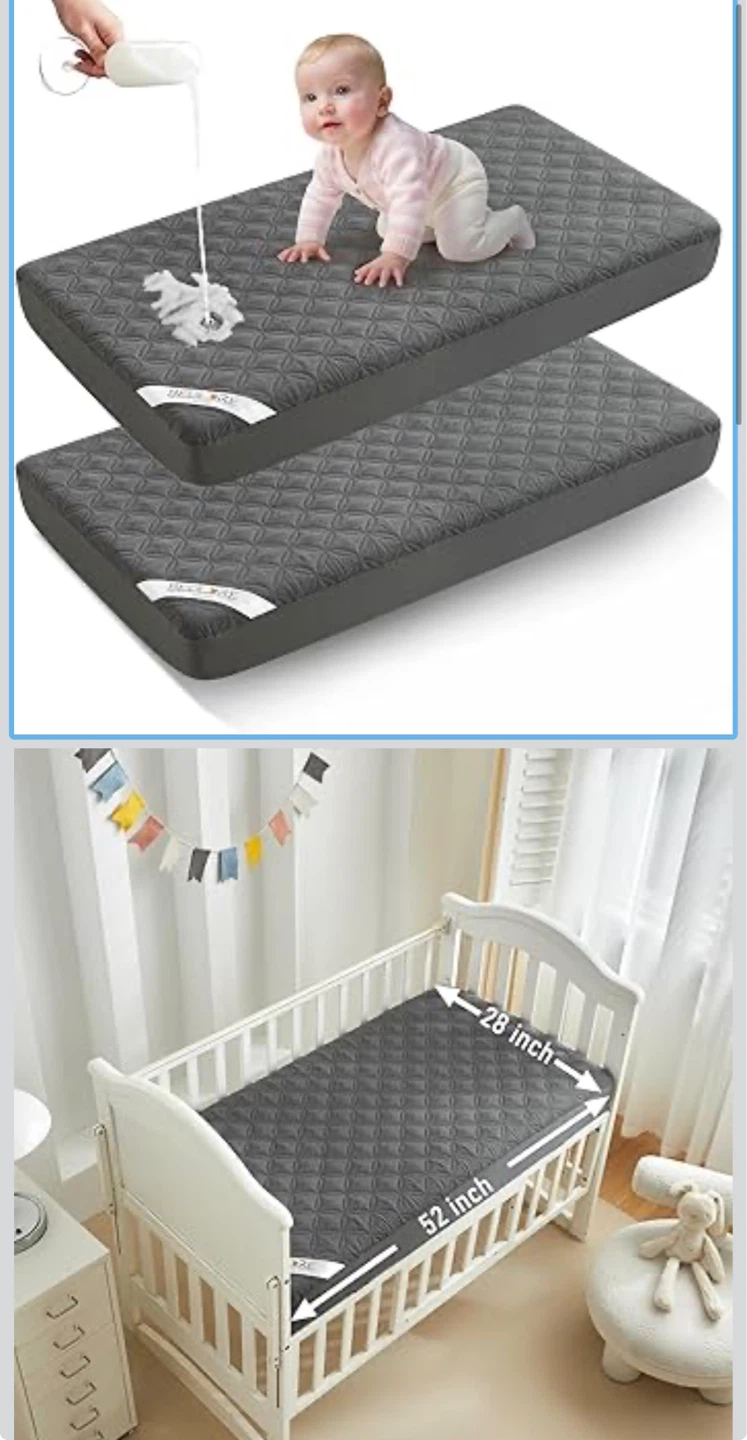 Baby Mattress Pad - Waterproof & Quilted