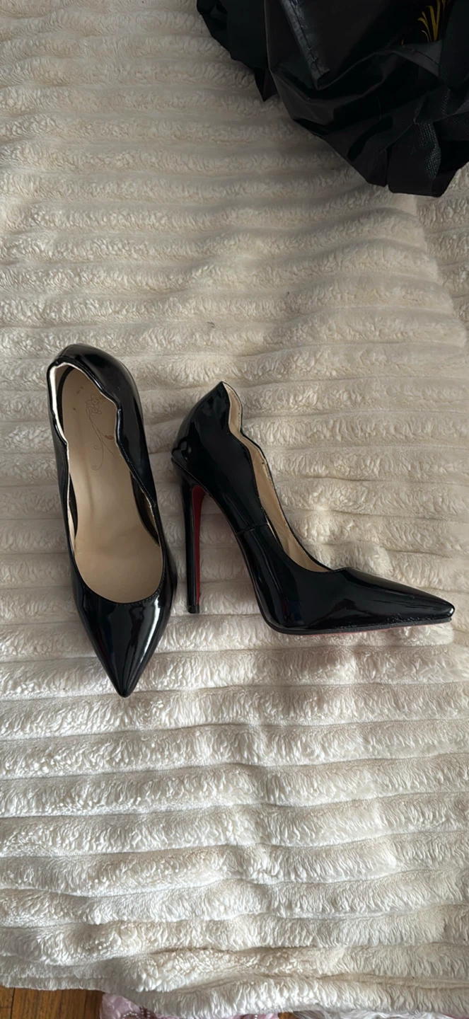 Luxury look alike  Black Patent Leather Heels