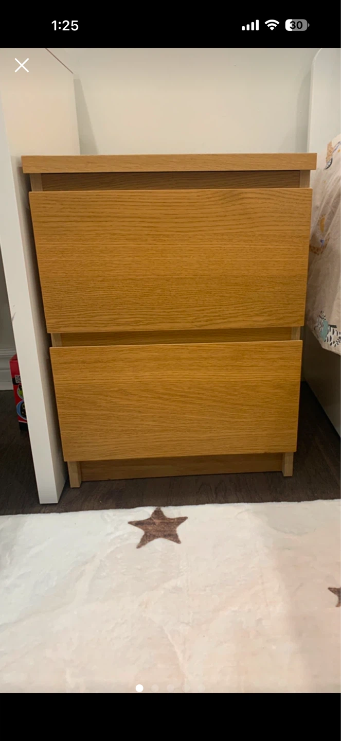 Ikea Malm 2 Drawer Nightstand