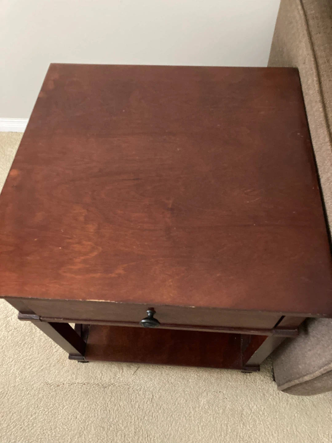 Wooden End Table with Drawer - photo 3