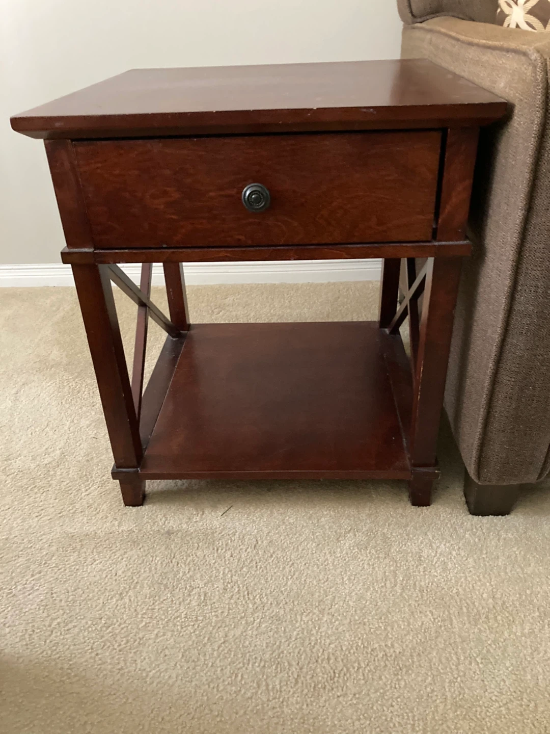 Wooden End Table with Drawer