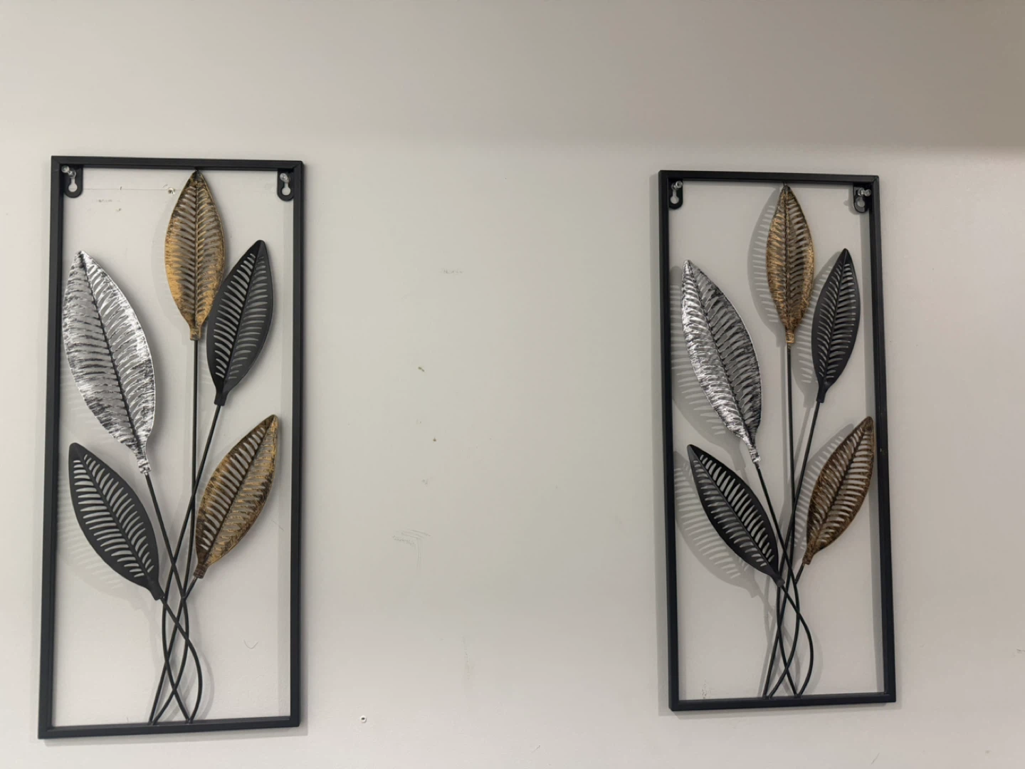 Set of 2 Metal Leaf Wall Art Decor - photo 2