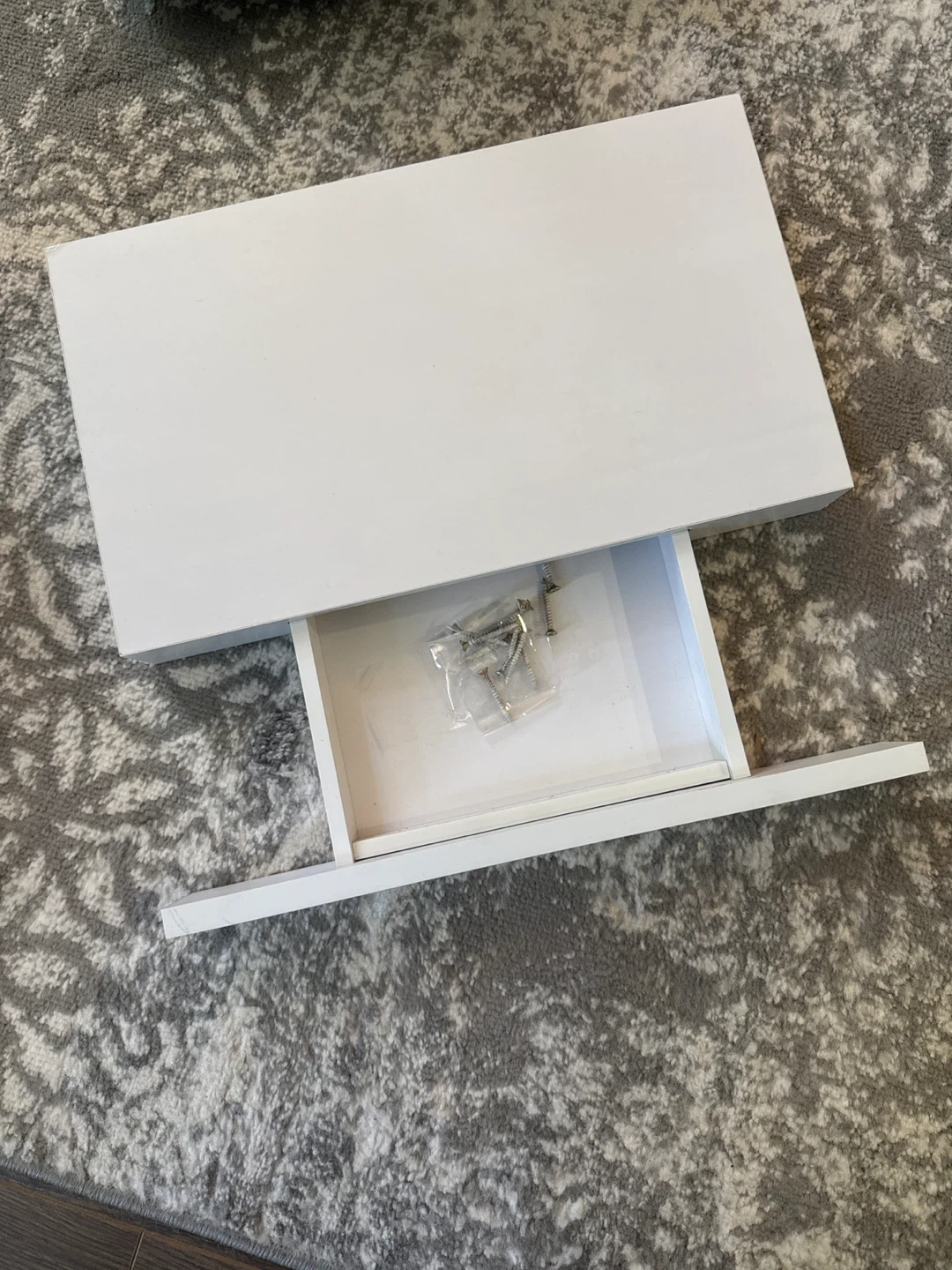 16 “ White Floating Shelf with Drawer