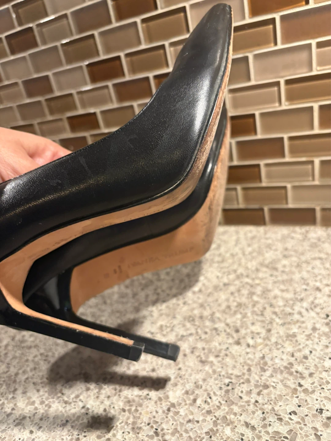 Ivanka Trump Black Leather Stiletto Heels - photo 2