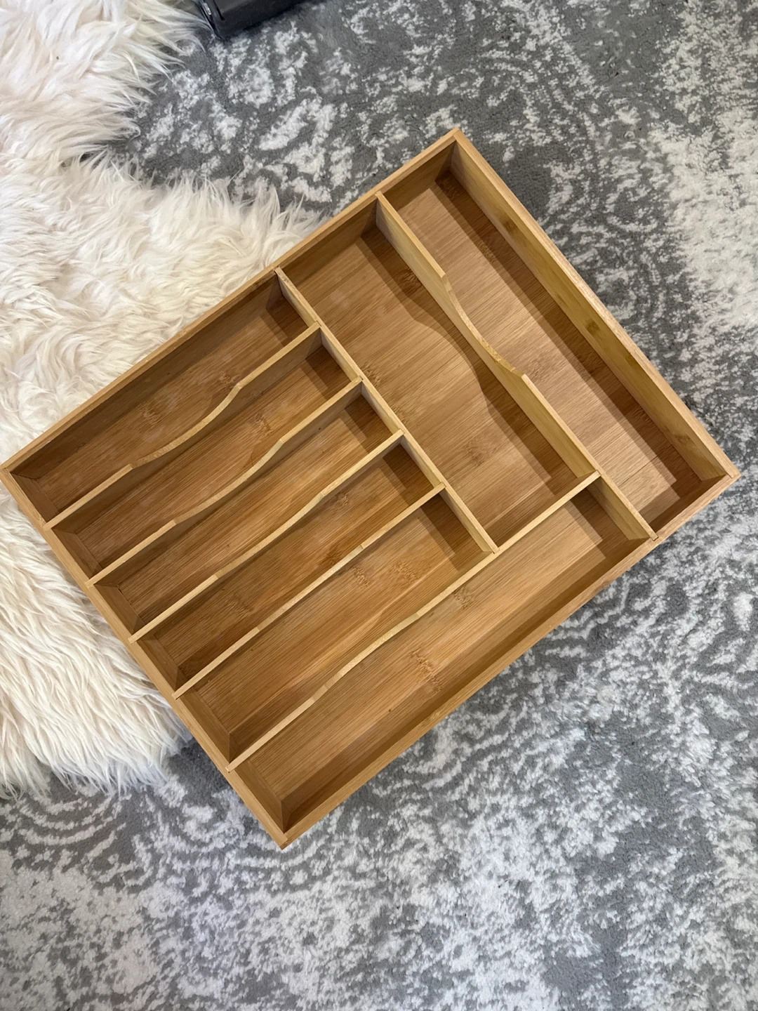 Bamboo Utensil Organizer Tray
