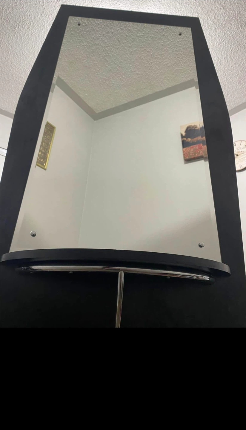Black Salon Styling Station with  2 side Mirror and Tool Holders - photo 2
