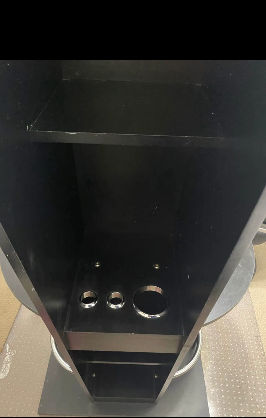 Black Salon Styling Station with  2 side Mirror and Tool Holders - photo 3