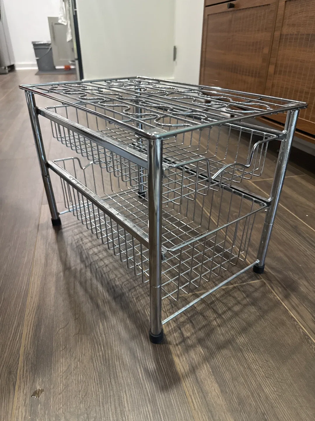 Chrome Wire Storage Rack with 2 Baskets