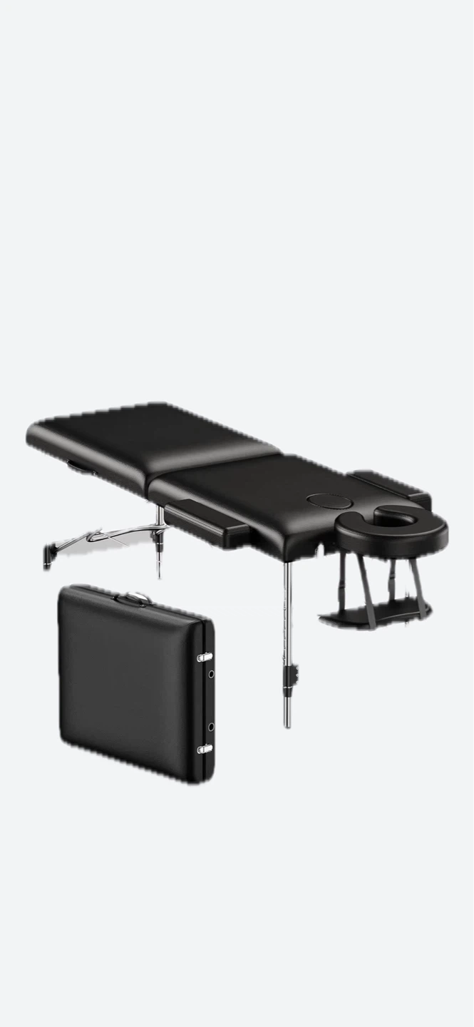 Black Portable Massage Table with Carrying Case