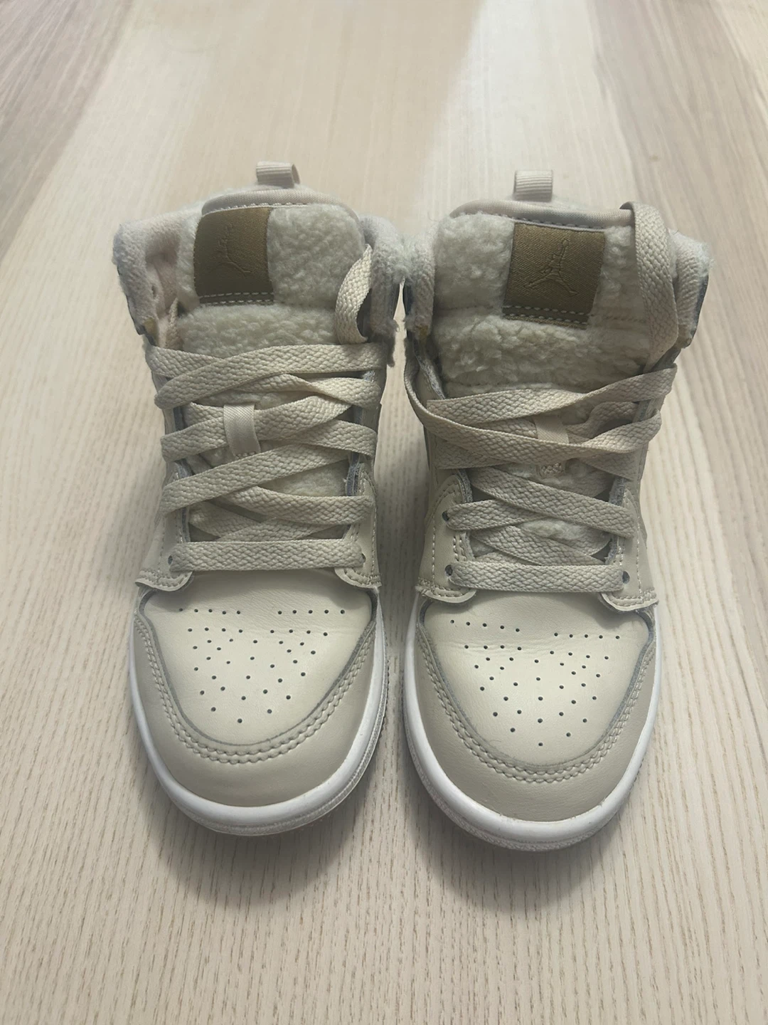 Jordan 1 Mid SE TD "Light Bone" Kids Shoes - photo 3