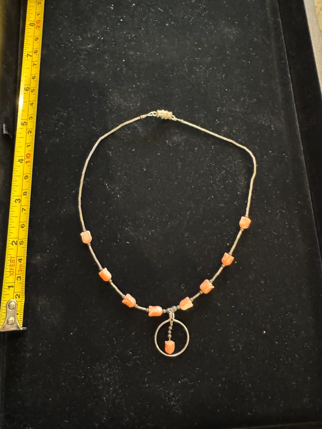 Rare Vintage Pink Angel Skin Coral Choker Necklace