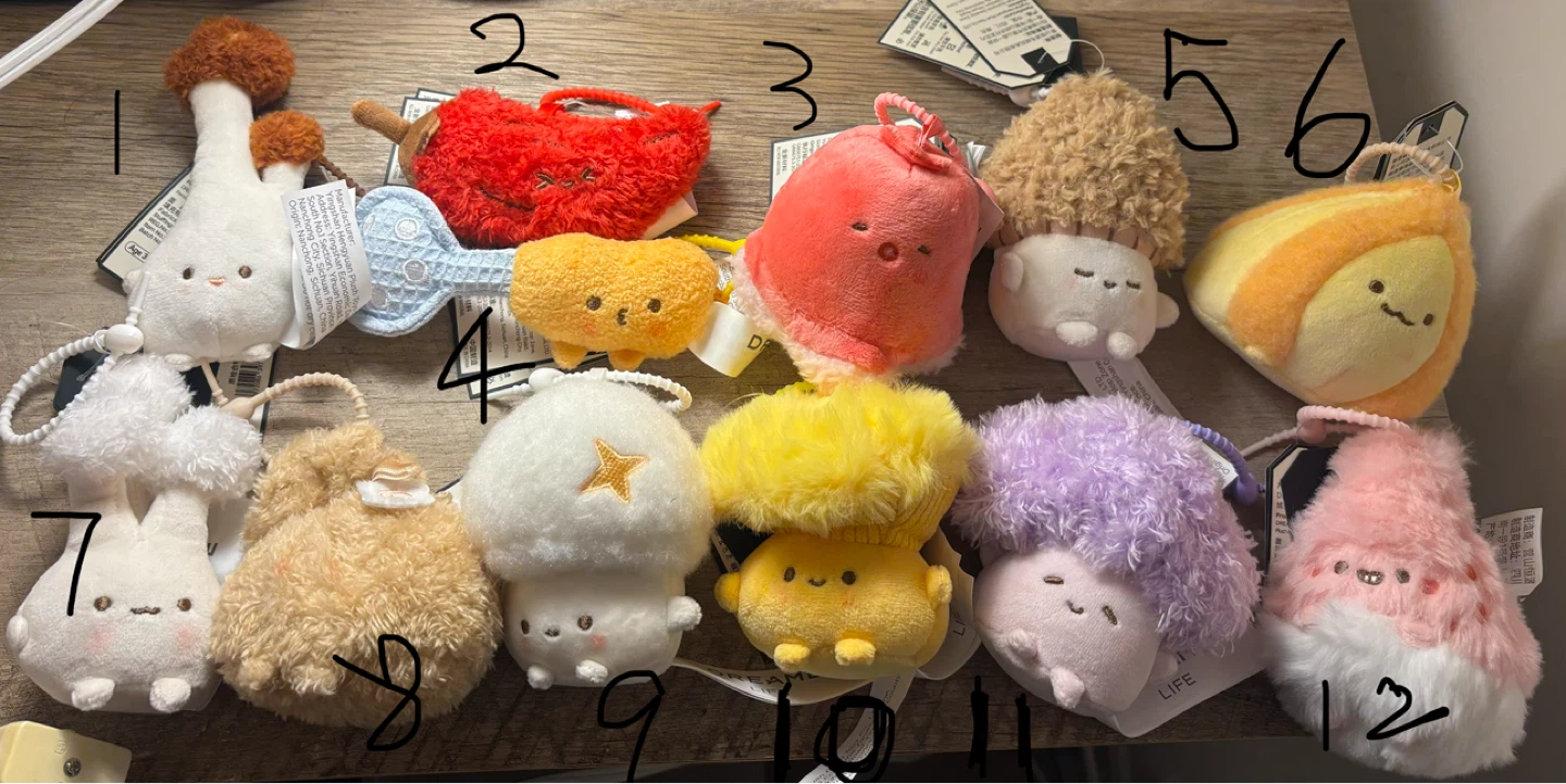 Food Plush Keychain Charms