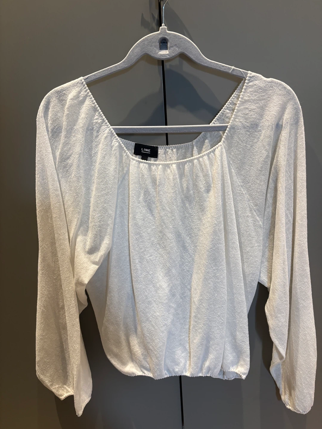 LINE White Cotton Linen Blend Top Size S/P - photo 3