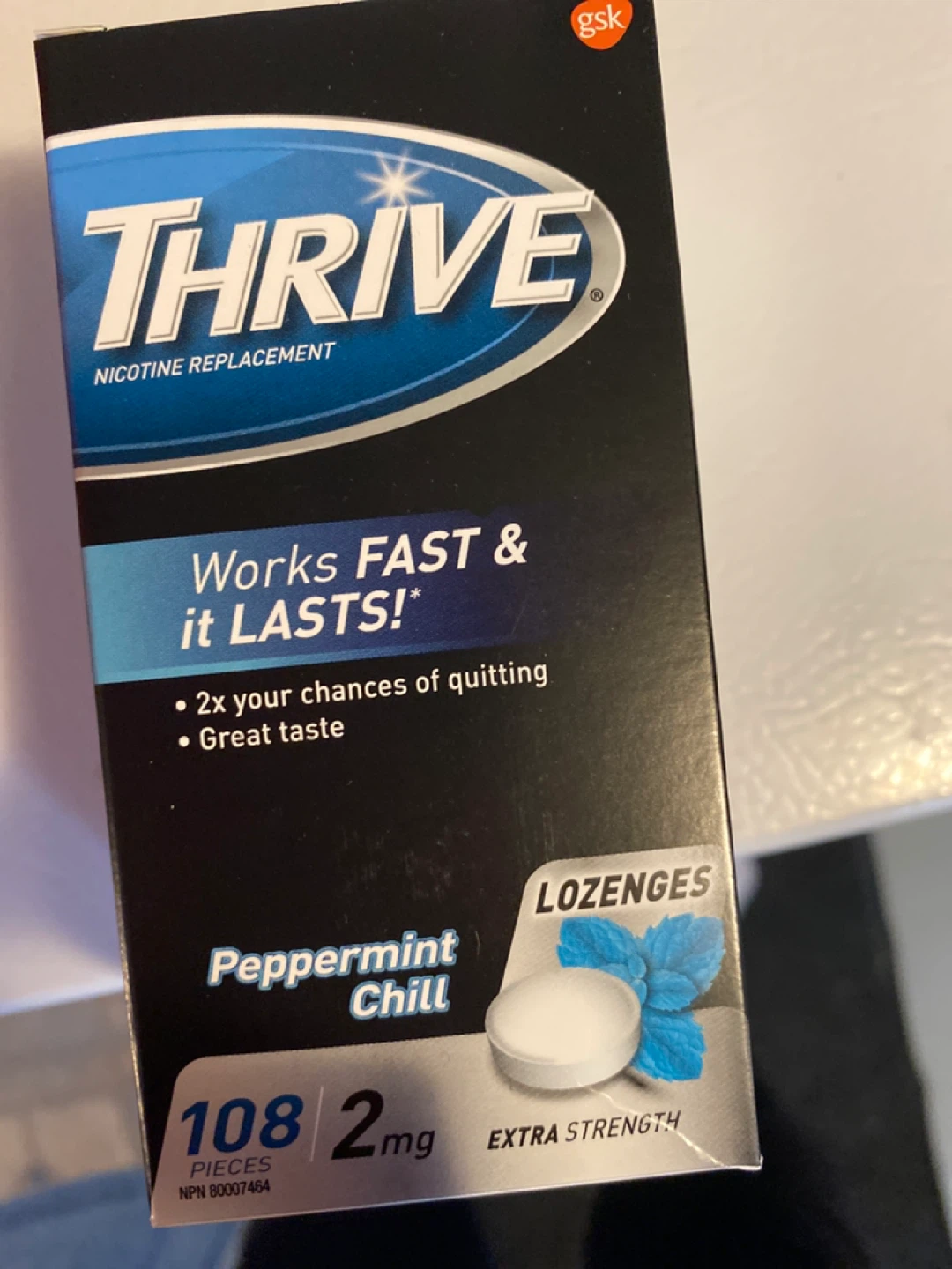 Thrive Peppermint Chill Nicotine Lozenges - 108 count, 2mg