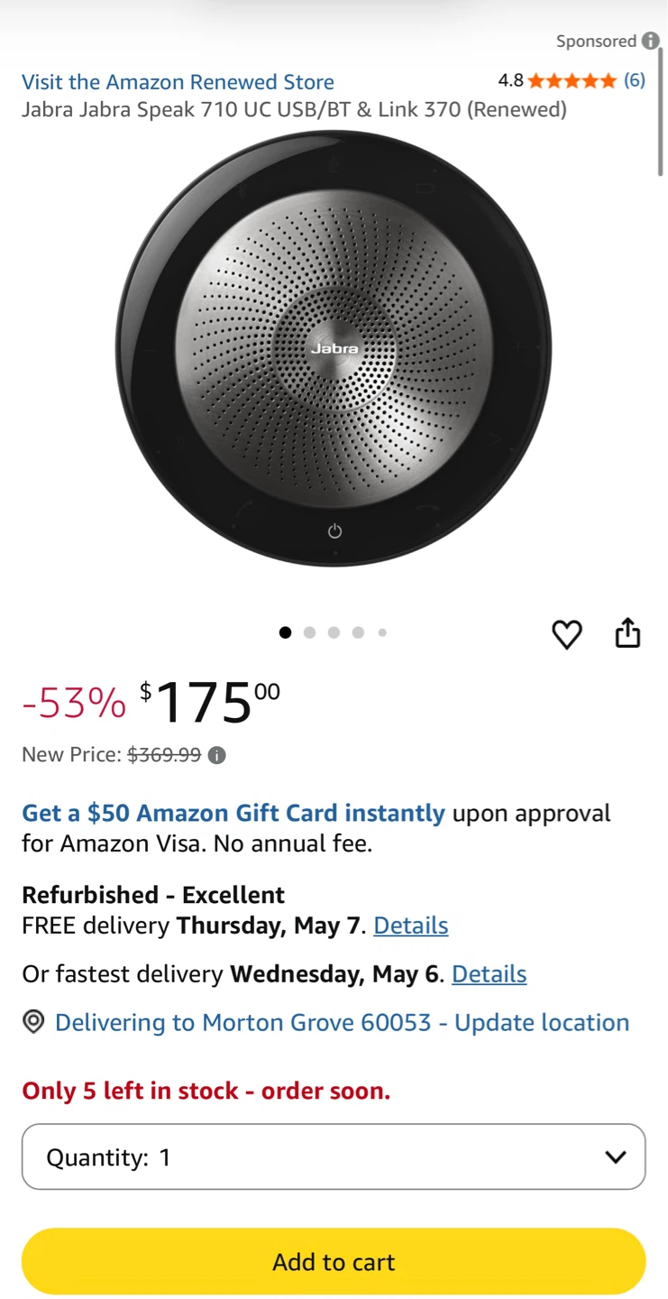Jabra Speak 710 Wireless Speakerphone - photo 3