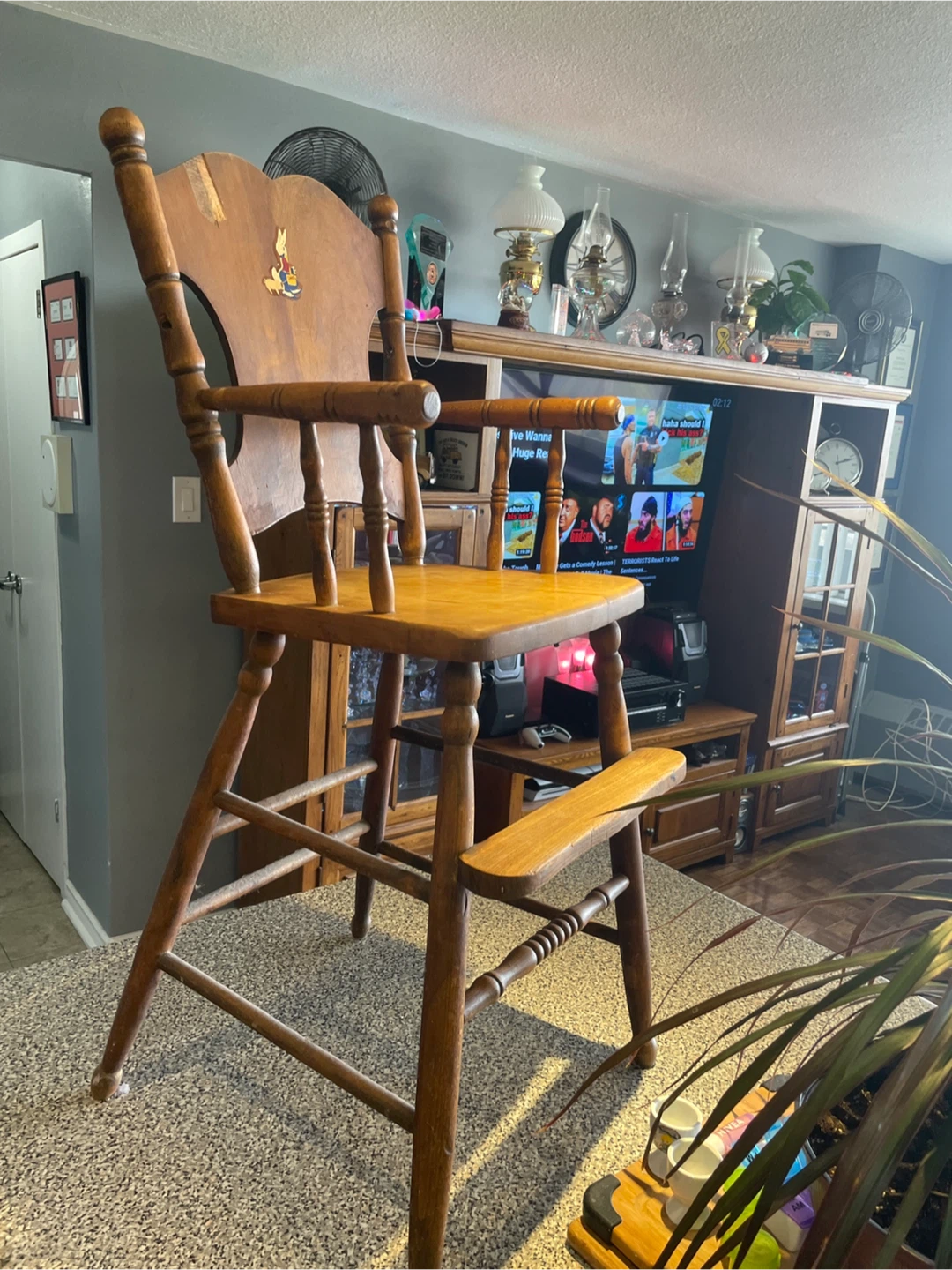 Wooden Baby High Chair with Bunny Decal - photo 4